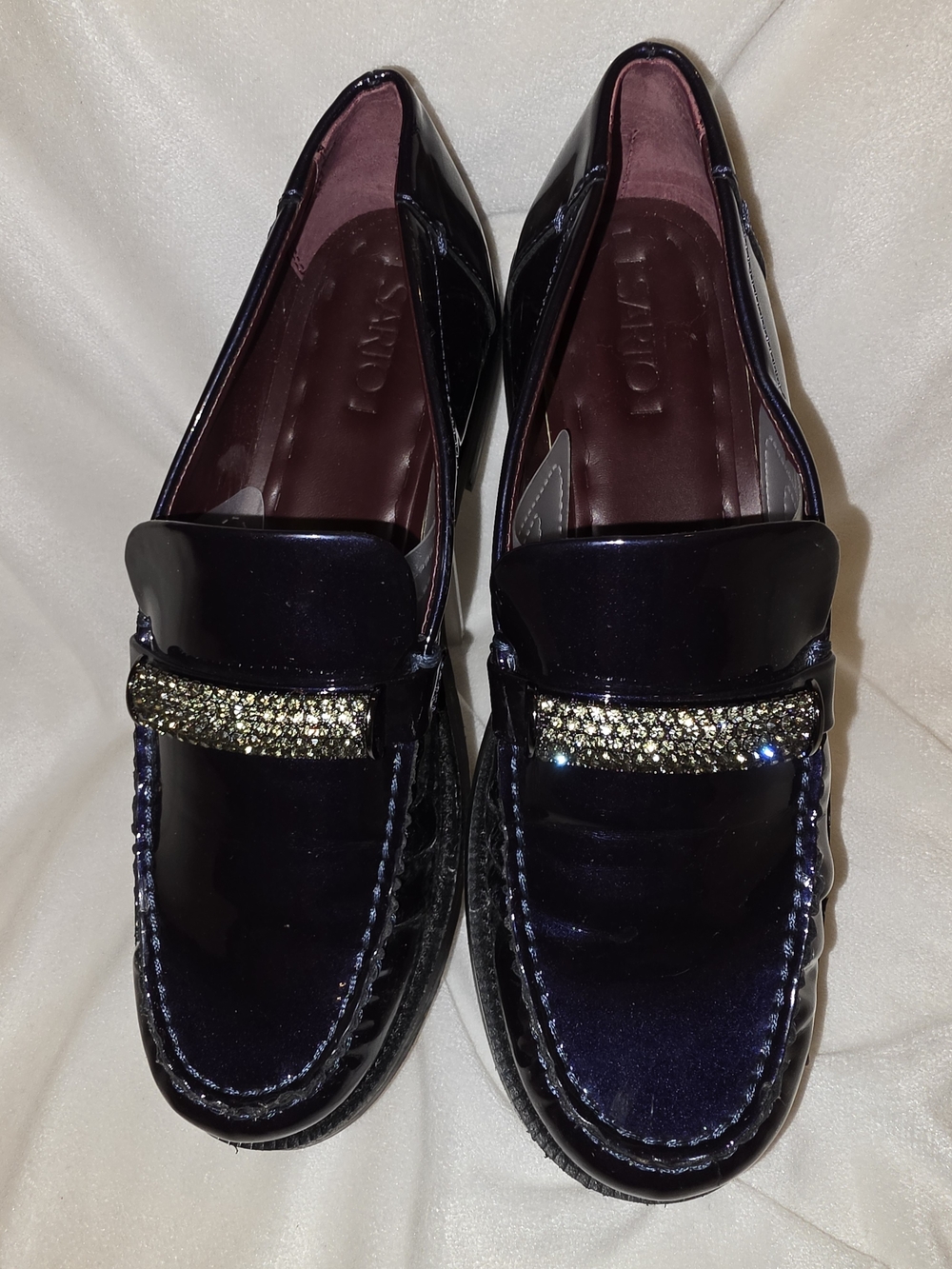 SARTO By Franco Sarto Lizzy Jewel Embellished Patent Loafers